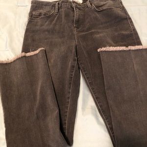 Free People gray fray bottom jeans size 8/30